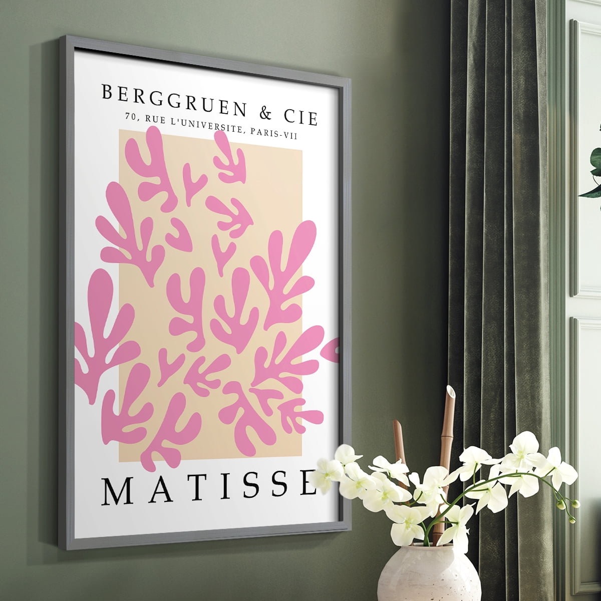 Matisse CCCXXXII in Gray Solid Wood 22 x 28 Framed Print