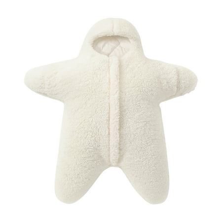 

0-6 Months Newborn Winter Blanket Cute Infant Baby Fleece Wearable Blankets Hooded Wrap One Piece Romper Outerwear
