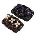 thumbnail image 1 of Peines Dobles Elásticos 2pcs con Joyería Del cabellero de s Pinzas de cabellero de Soledad Peines para el cabello con cuentas para mujer, 1 of 10