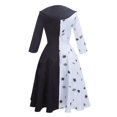 thumbnail image 3 of Cruella de vil cosplay costume 2 styles women gown black white maid dress with gloves hoodie skirt wigs outfits halloween party, 3 of 4