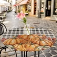 thumbnail image 6 of Orange Pumpkin Round Tablecloth for 36-44 Inch Tables,Fitted Table Cover with Elastic Edge,Thanksgiving Maple Leaf Botanical Black Plaid Waterproof Outdoor Table Cloth Protector for Patio Dinner, 6 of 9