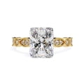thumbnail image 2 of IGI Certified Lab Grown Diamond Engagement Ring | Center 9x7mm Radiant Cut Beaded Solitaire Stackable Promise Rings For Women In 14k Solid Yellow Gold | F-G, VS-SI Quality (3.20 Ctw) Ring Size-4, 2 of 7