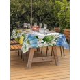 thumbnail image 3 of Outdoor Tablecloth with Umbrella Hole for Patio/Picnic/Party/Camping, Summer Lemon Waterproof Table Cloth Rectangle Table Cover Washable, Coastal Shells Pastoral Floral Farmhouse Wood (60"x 84"), 3 of 8