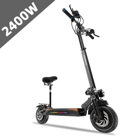 Jue Xing Adult Electric Scooter, Dual Motors 2400W Power, 26Ah Lithium Battery with Up to 50 Miles Range, 37 MPH Max Speed, 330 lbs Capacity