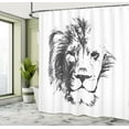 thumbnail image 5 of Ambesonne Tattoo Shower Curtain, Sketchy Jungle Lion, 69"Wx84"L, Grey and White, 5 of 5