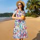thumbnail image 4 of Disketp Colorful Watercolor Dots para Vestido de Manga Corta para Mujeres, Vestidos de Verano para Mujeres, Casual y Holgado para la Playa, 4 of 6
