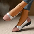 thumbnail image 6 of Miluxas Round Toe Women Flat Shoes Solid Color Shallow Mouth Splicing Comfortable Casual Flat Ballet Flats Pink 9.5(43), 6 of 9