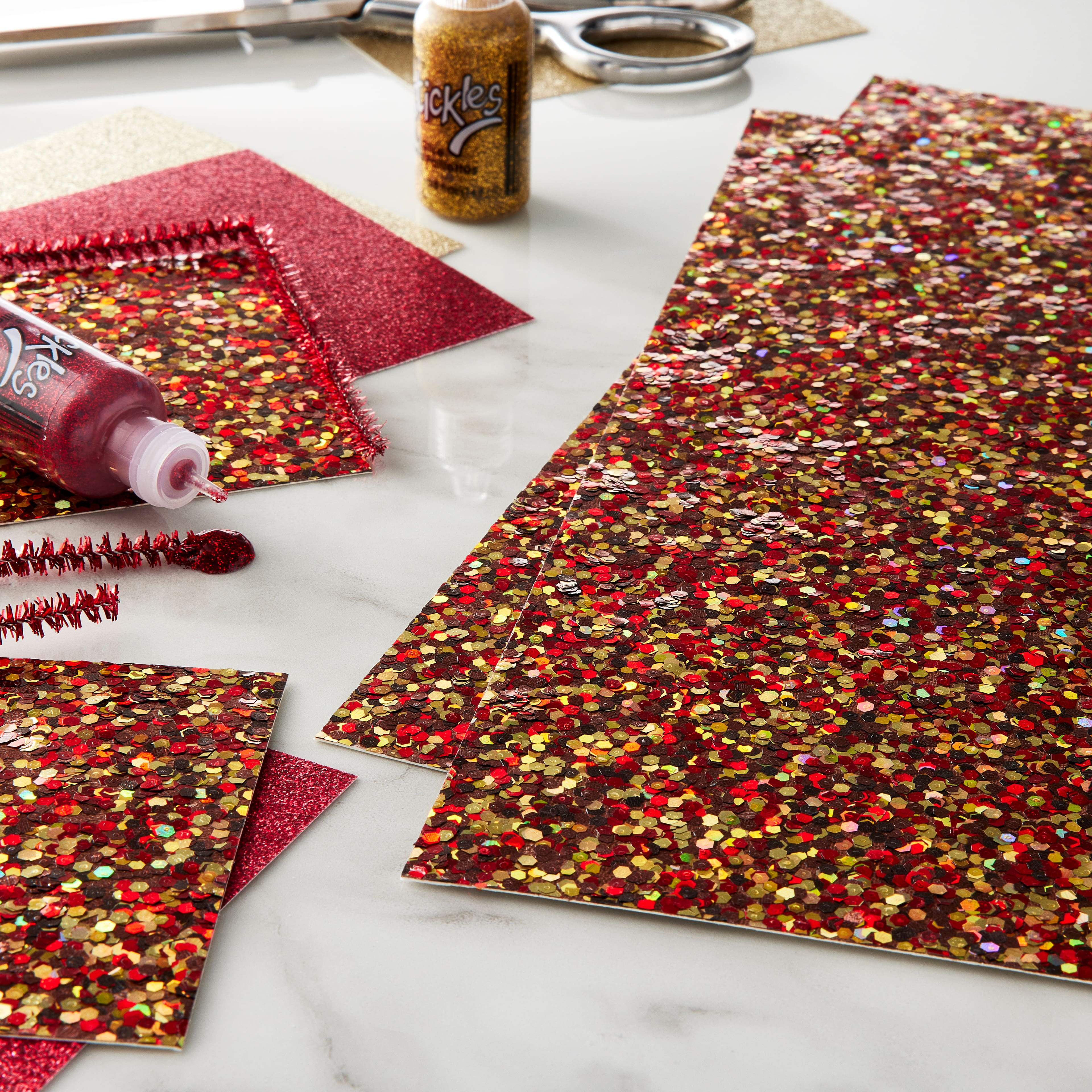 Recollections Signature Fire Opal Glitter Paper, 12" x 12", 24 Pack
