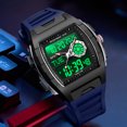thumbnail image 6 of Men Watches Business Dress Chronograph Big Square Quartz Analog Male Watch Silicone Strap Waterproof Date Gift Mens Wrsit Watch, 6 of 8