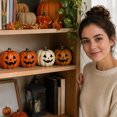 thumbnail image 6 of Mskk Wooden Pumpkin Tabletop Ornaments 5 Inch, Halloween Multiple Color 2D Pumpkins Decor Indoor for Mantel Shelf Farmhouse Indoor Home Party Display, 6 of 7