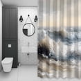 thumbnail image 4 of Ocean Beach Wave Bathroom Shower Curtain, Impressionist Oil Painting Style Waterproof Washable Soft Bath Curtain for Bathtub Decor with 12 Hooks&Grommet, 72x72 Inch, 4 of 9