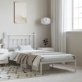 thumbnail image 1 of vidaXL Metal Bed Frame with Headboard White 100x190 cm, 1 of 5