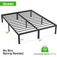thumbnail image 5 of Bed Frame Metal Platform Bed Frame Mattress Foundation with Steel Slat Support-Queen, 5 of 9