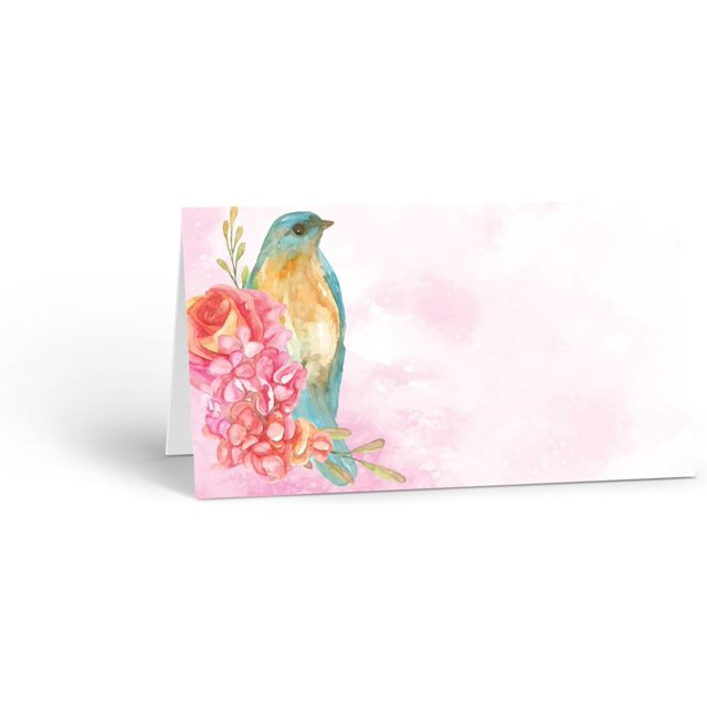 EcoNesxp 25 Beautiful Bluebird Business Cards Floral Bluebird