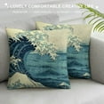 thumbnail image 3 of Orinice Wave Ocean Graphic Decorative Pillow Cover for Home Couch Living Room Bed Sofa 18x18in, 3 of 5
