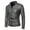 Gray, variant on Men's Stand Collar Leather Jacket Motorcycle Lightweight Faux Leather Outwear Plus Velvet Large Size Fashion Casual Leather PU Jacket Overcoat - Gray