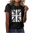 thumbnail image 1 of Camisetas de Verano de Manga Corta de las Mujeres Nuevo Suéter de Cuello de Tripulación, Top de Fiesta Impreso Casual para la Primavera, 1 of 4