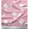 thumbnail image 1 of Soimoi Moss Georgette Fabric Bamboo Tree,Moon & Stork Bird Print Sewing Fabric Yard 42 Inch Wide, 1 of 1