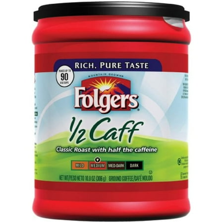 Folgers Half Caffeinated Ground Coffee, 10.8 Ounce (Pack Of 6)