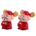 thumbnail image 3 of Mini Feng Shui God of Wealth Statue Set Resin Dashboard Ornament for Home Decor & Chinese New Year Celebrations Playful, 3 of 5