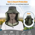 thumbnail image 3 of Mosquito Heat Net Sun Hat with Neck Flap, UPF 50+ UV Protection Safari Cap Wide Brim Fishing Hiking Hat for Men Women, Camouflage Green, 3 of 7