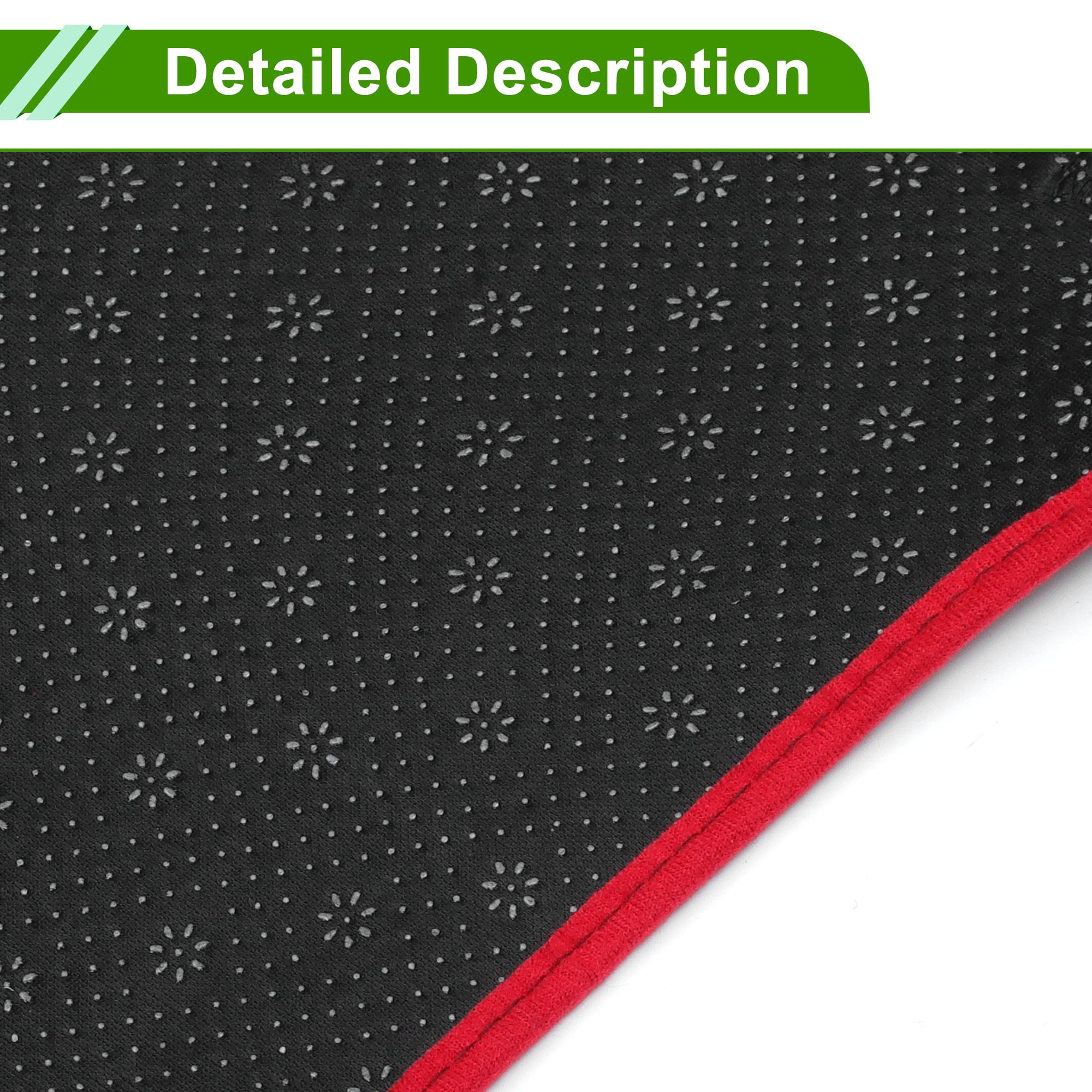 Unique Bargains Dashboard Cover for Hyundai Santa Fe Sport 2013-2018 Non-Slip Front Dash Cover Mat Pat Polyester Silicone Red