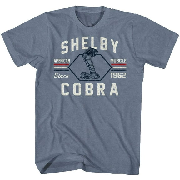 Carroll Shelby Motors Shelby American Muscle Indigo Heather Adult T-Shirt