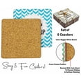 thumbnail image 4 of Inkdotpot Ensemble de 6 sous-Verres Faciles à Nettoyer 4-Zoll SquareCoasters Base en Cork-Réutilisable - Citations, 4 of 8