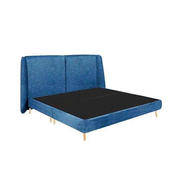 Base y cabecera Alterego Brent Queen Size Azul