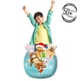 thumbnail image 3 of Star Storage Toy Bag Chair, Themed Pattern of Simplistic Night Sky Scene, Stuffed Animal Organizer Washable Bag, Small Size, Pale Blue and White, by Ambesonne, 3 of 3