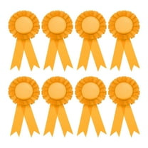 Uxcell 8Pcs Blank Award Ribbon, 6" x 3" Honorable Participation Badge Ribbons for Sports Events, Yellow