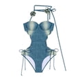 thumbnail image 1 of Traje de baño Floral Sexy de una pieza de talla grande para mujer, traje de baño de realce de talla grande, traje de baño cerrado para mujer, ropa de playa para piscina, 1 of 5