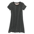 thumbnail image 2 of Sakmal Comfy Nightgowns for Women 100% Cotton Sleep Dress Short Sleeve Black Striped Nightgowns, 2 of 5