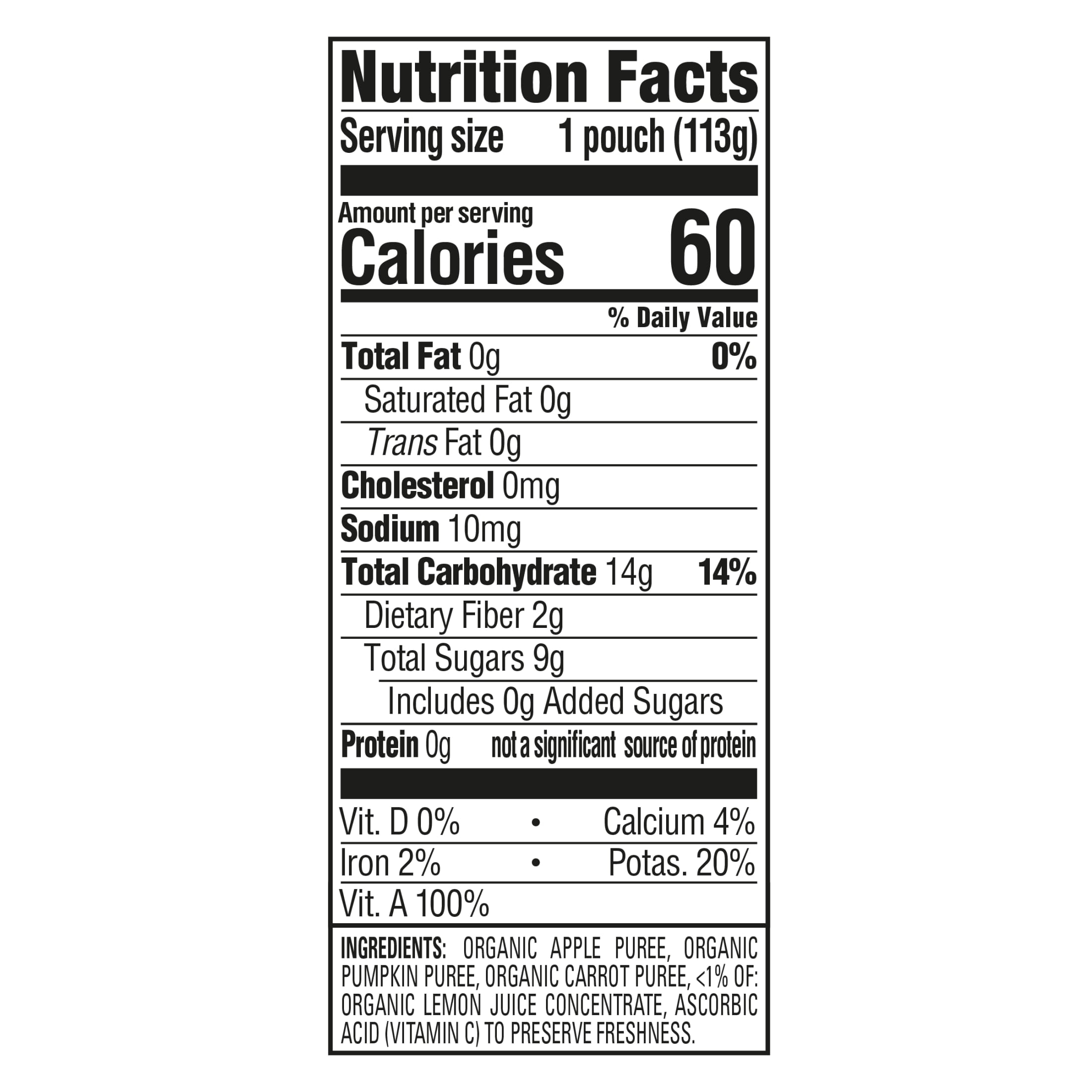 (8 pack) Happy Baby Clearly Crafted, Stage 2 Apples, Pumpkins & Carrots Organic Baby Food, 4 oz. Pouch