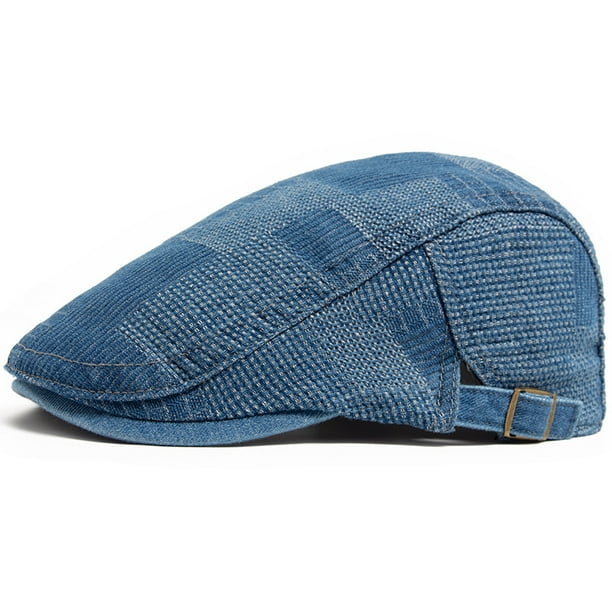 Gorra unisex Gatsby Newsboy de mezclilla plana con retazos