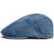 thumbnail image 1 of Gorra unisex Gatsby Newsboy de mezclilla plana con retazos, 1 of 2