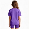 thumbnail image 5 of CCRFTGI America 250 Summer Clothes for Child Girls Size 10-12 Patriotic Cute 2 Piece Outfits Activewear 4th of July 250th anniversary usa T Shirts Top and Shorts Clothing Sets Purple 5-6 Years, 5 of 6