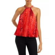 Alice and Olivia Alycia Chain Neck Pleated Top