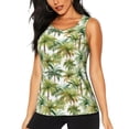 thumbnail image 2 of Uemuo Green Hawaii Palms Pattern Workout Tank Tops for Women Breathable Moisture-wicking tank top Sleeveless Running Loose Fit Yoga Tops Active Shirts Sports Gym Exercise, 2 of 9
