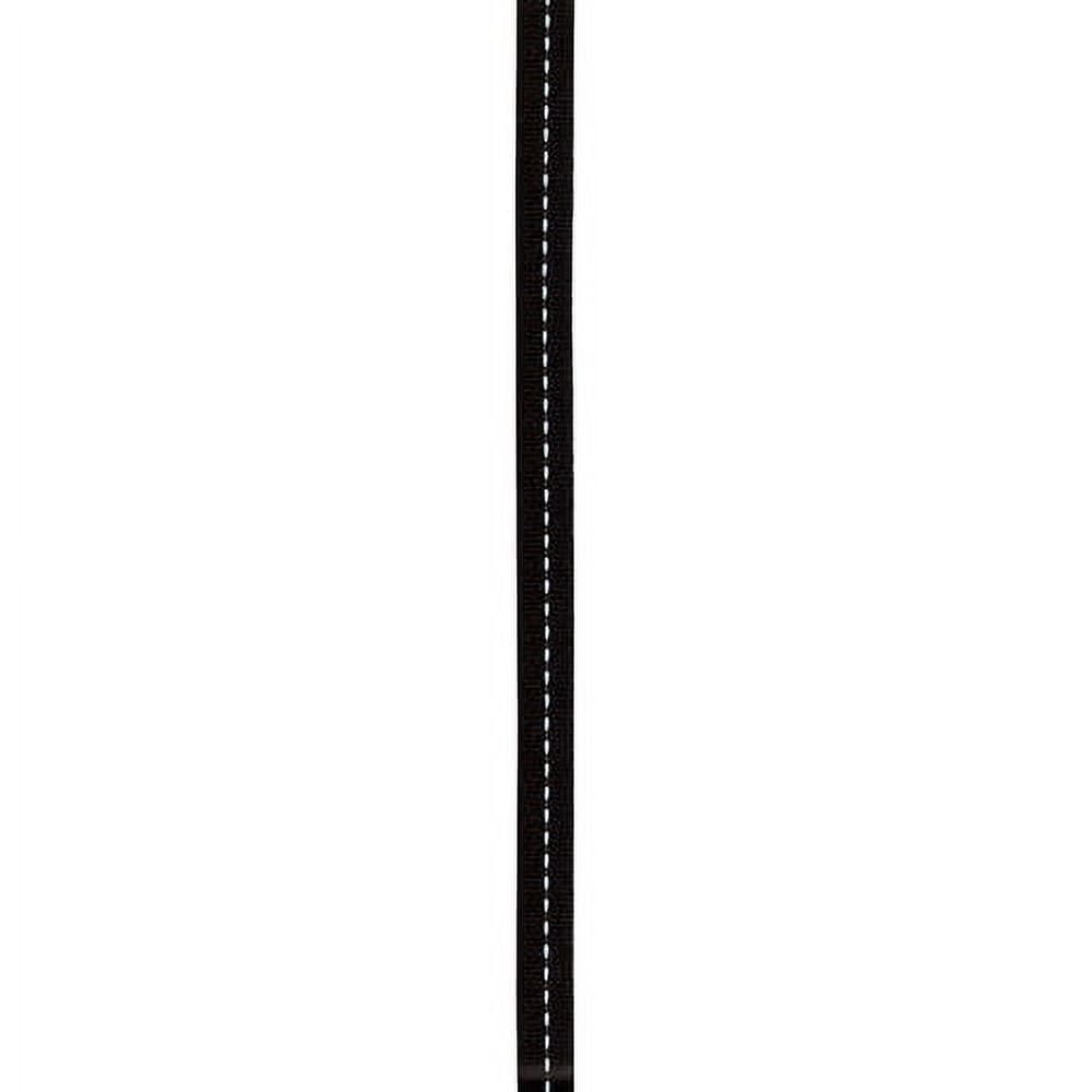 Offray Ribbon, Black 3/8 inch Center Stitch Grosgrain Ribbon, 12 feet