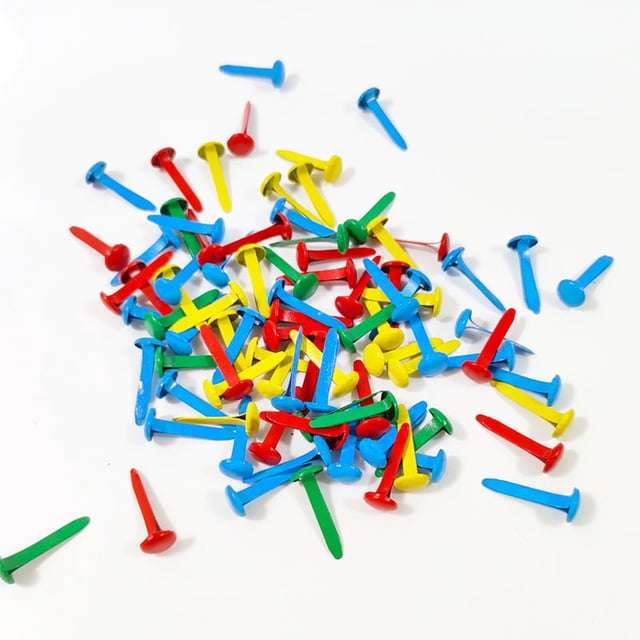 Fiudx Mini Clavos Brad, 400 Unidades de Sujetadores Metálicos para Papel, Clavos Decorativos Multicolores para Scrapbooking, Manualidades, Álbumes de Fotos, Uso Versátil, Tamaño Compacto, 0,8 Cm X 2