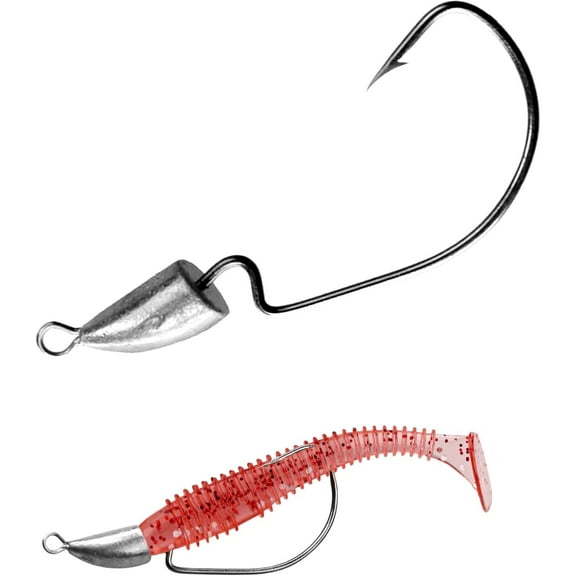 THKFISH Weedless Swimbait Jig Heads for Bass Fishing, Weighted Texas Rig Hook Fishing Hooks Saltwater Freshwater 1/8 oz, 1/6 oz, 1/4 oz, 3/8 oz, 1/2 oz,3/4 oz