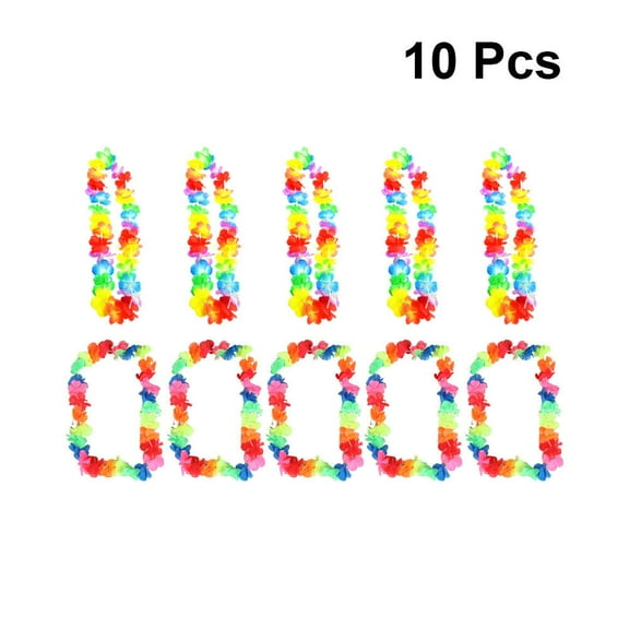 Kitandove 10Pcs Neck Pendant Round Artificial Flower Necklace Sweet Style Hawaiian Decor For Parties