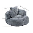 thumbnail image 7 of Oversized Chenille Bean Bag Chair for Adults & Kids, Indoor & Outdoor Lazy Bean Bag Sofa with Wrap-Around Backrest & Pillows for Bedroom, Living Room, Playroom, 42.52''x42.52''x20.47'', Gray, 7 of 7