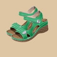 thumbnail image 2 of HomeDM Womens Wedges Sandals Ankle Strap Open Toe Summer Platform Comfortable Walking Sandal, Green Size 9.5, 2 of 9