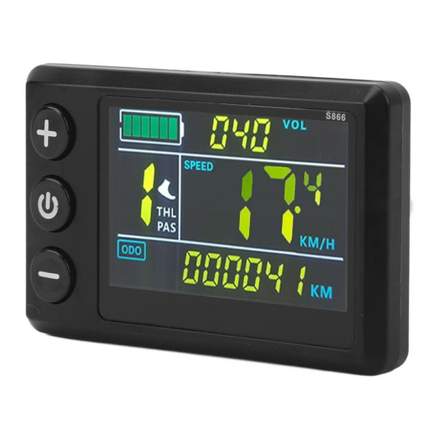Electric Bike Display Control Panel, ABS and Acrylic Electric Bike LCD Display Meter 5pin Adjustable Brightness for 22.2mm Handlebars