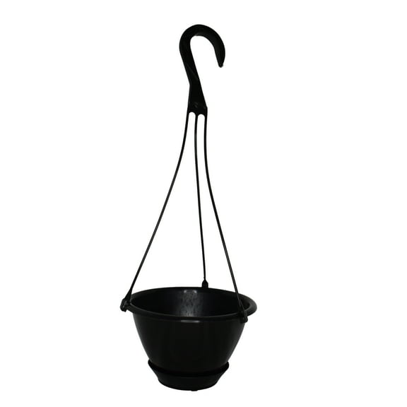 KOBA 6" Mini Black Hanging Basket with Saucer, Qty. 10