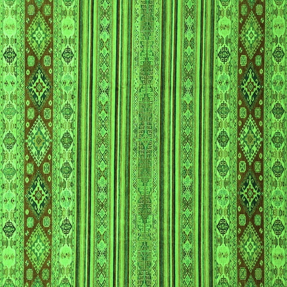 Ahgly Company Indoor Square Abstract Green Modern Area Rugs, 8' Square
