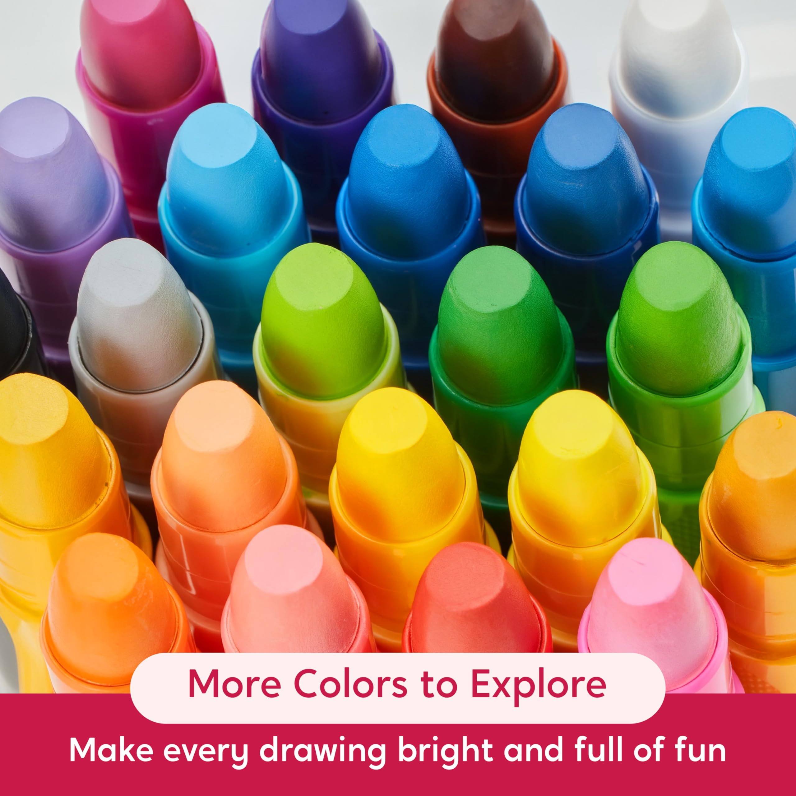 24 crayones retorcidos sedosos Joyfy, lavables y de secado rápido, materiales de arte para el aula y la escuela 2
