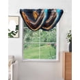 thumbnail image 2 of Waterfall Valances for Windows, Rugby Kitchen Sheer Valance Curtains, Football Flame Modern Abstract Art Rod Pocket Elegant Swag Valances for Living Room Bedroom, 47.2"x38.5", 1 Panel, 2 of 8